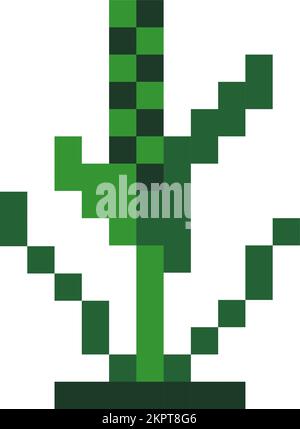 Flore pixélisée pour un réglage ou un niveau de jeu 8 bits Illustration de Vecteur
