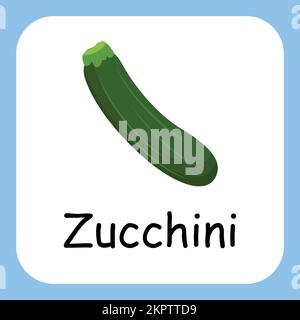 Zucchini clip Art, Illustration pour enfants, dessin animé des fruits Illustration de Vecteur