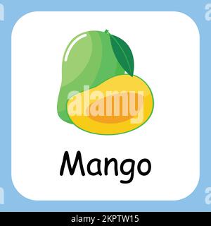 Mango clip Art, Illustration pour enfants, dessin animé fruit illustration Illustration de Vecteur