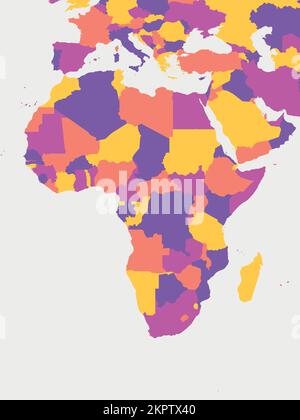 Carte vierge de l'Afrique. Carte politique détaillée du continent africain Illustration de Vecteur
