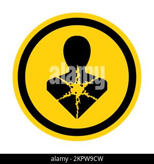 Étiquette de symbole de danger pour la santé, danger à long terme pour la santé, pictogramme de danger SGH Illustration de Vecteur