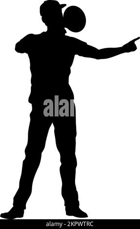 Manifestation Rallye March Megaphone Silhouette Person Illustration de Vecteur