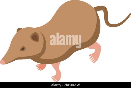 Icône marron de la merde vecteur isométrique. Animal de souris. Mammifère africain Illustration de Vecteur