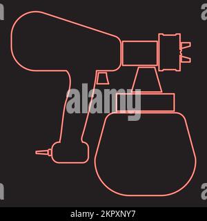 Peinture de pulvérisateur au néon rouge vecteur de couleur illustration image de style plat lumière Illustration de Vecteur