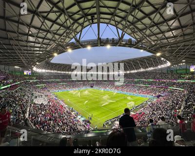 Vue intérieure du stade Education City, un lieu de la coupe du monde de la FIFA, Qatar 2022, à Doha. Ville de l'éducation Banque D'Images