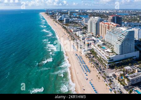 Vue aérienne de fort Lauderdale Beach, fort Lauderdale, Floride Amérique du Nord, États-Unis Banque D'Images