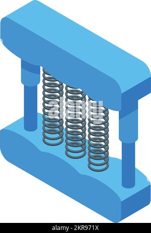 Icône d'exercice de ressort, vecteur isométrique. Remise en forme des mains. Gym santé Illustration de Vecteur