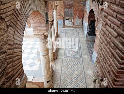 Izmir, Selcuk, Turquie, mai. 2018: Ephèse (Efes) ville ancienne. Une vue du site archéologique de Terrace Houses (Yamac Evler) Banque D'Images