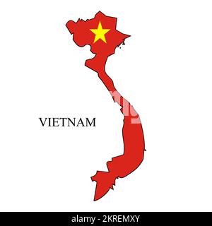 Illustration du vecteur de carte du Vietnam. Économie mondiale. Pays célèbre. Asie du Sud-est Illustration de Vecteur