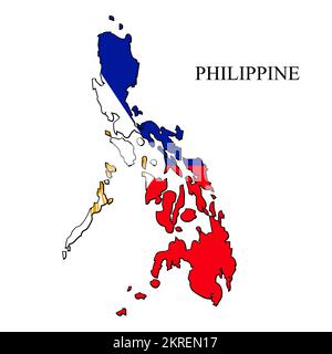 Illustration du vecteur de carte philippin. Économie mondiale. Pays célèbre. Asie du Sud-est Illustration de Vecteur