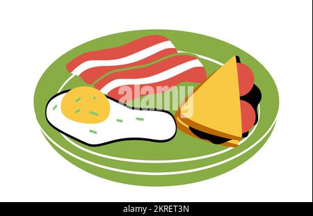 Omelette au bacon Illustration de Vecteur