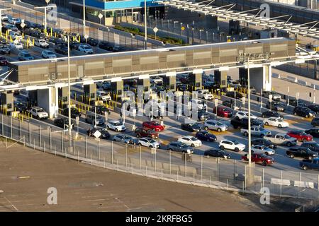 Vue générale du passage frontalier de San Ysidro le lundi 24 octobre 2022, à San Ysidro, en Californie. (Dylan Stewart/image du sport) Banque D'Images