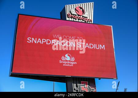 Vue générale du stade Snapdragon, stade de l'équipe de football de l'Université d'État de San Diego et de l'équipe du FC NWSL de San Diego Wave, le lundi 24 octobre 2 Banque D'Images