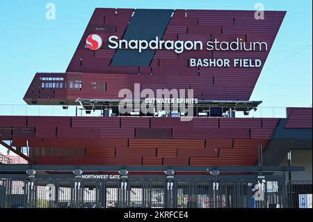 Vue générale du stade Snapdragon, stade de l'équipe de football de l'Université d'État de San Diego et de l'équipe du FC NWSL de San Diego Wave, le lundi 24 octobre 2 Banque D'Images