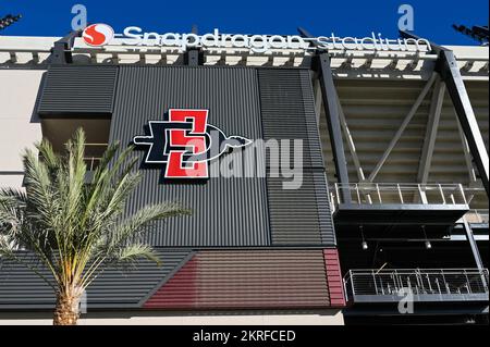 Vue générale du stade Snapdragon, stade de l'équipe de football de l'Université d'État de San Diego et de l'équipe du FC NWSL de San Diego Wave, le lundi 24 octobre 2 Banque D'Images