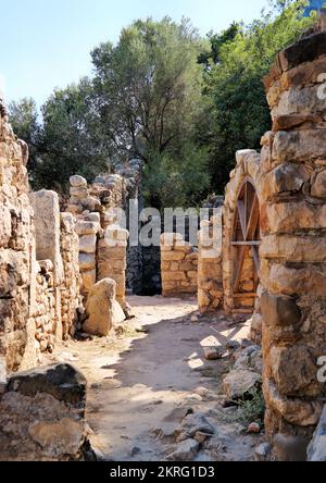 Olimpos, Antalya, Turquie, mai 2019 : les ruines de l'ancienne ville d'Olympos (Olympe). Vestiges architecturaux du Lycien Banque D'Images