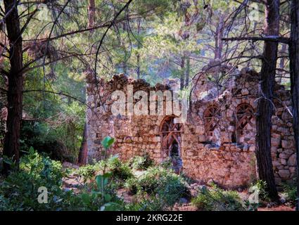 Olimpos, Antalya, Turquie, mai 2019: Les ruines de l'ancienne ville d'Olympos (Olympus).vestiges architecturaux du Lycien Banque D'Images