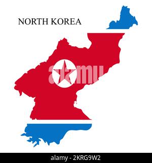 Illustration du vecteur de carte de la Corée du Nord. Économie mondiale. Pays célèbre. Asie de l'est Illustration de Vecteur