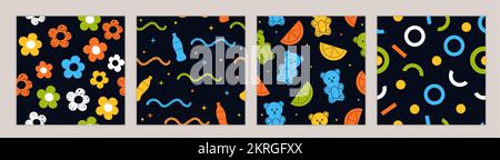 Ensemble de motifs abstraits Illustration de Vecteur