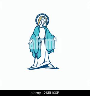 Illustration vectorielle de Sainte Maria. Logo religieux. Illustration de Vecteur