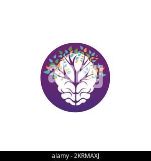 Logo Brain. Logotype neurologique. Psychologie . Conseil. Santé et bien-être. Ouverture d'esprit. Minfullness Illustration de Vecteur