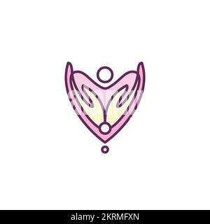 Silhouette abstraite. Logotype bienveillant et bien-être. Illustration de Vecteur