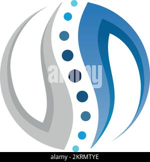 Logo de la colonne vertébrale design.logotype chiropratique oropadique. Icône médicale. Illustration de Vecteur