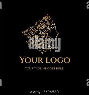 Œuvres d'art bio abstraites, logo, logo inspiré de la nature, décoration florale, décoration florale Illustration de Vecteur