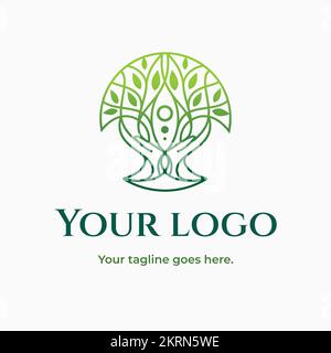 Silhouette abstraite. Logotype bienveillant et bien-être. Illustration de Vecteur