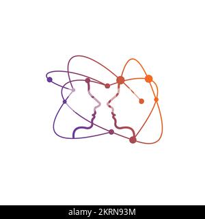 Logo Brain. Logotype neurologique. Psychologie . Conseil. Santé et bien-être. Ouverture d'esprit. Minfullness Illustration de Vecteur