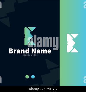 Logo lettre E, modèle de logo lettre E. Illustration de Vecteur