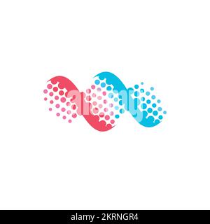 Logo ADN abstrait. Logotype en spirale. biotechnologie et science. Illustration de Vecteur