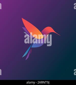 Illustration d'oiseau de logo propre. Oiseau volant. Belles ailes. Illustration de Vecteur