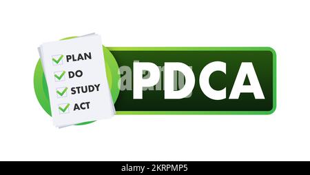 PDCA - Plan Do Check Act, cycle de qualité. Outil d'amélioration. Illustration du stock vectoriel. Illustration de Vecteur