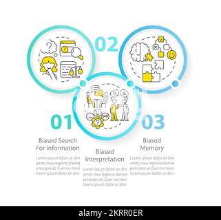 Modèle d'infographie de cercle de biais de confirmation commun Illustration de Vecteur