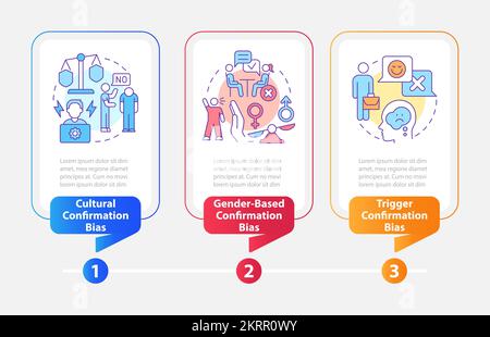 Modèle d'infographie de rectangle de biais de confirmation de recrutement Illustration de Vecteur