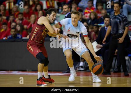 Tomas Bellas, Fernando Zurbriggen, UCAM Murcia CB contre Mombus Obradoiro, ACB, Liga Endesa de basket, Basketball première division, ligue régulière, jour 9, P Banque D'Images