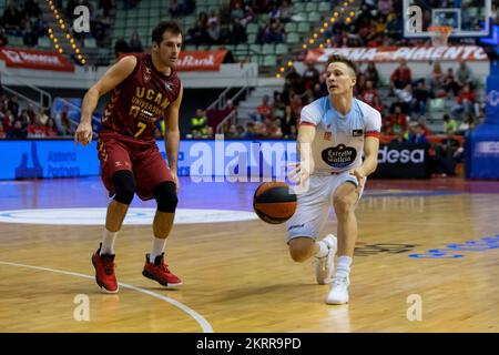 Tomas Bellas, Fernando Zurbriggen, UCAM Murcia CB contre Mombus Obradoiro, ACB, Liga Endesa de basket, Basketball première division, ligue régulière, jour 9, P Banque D'Images