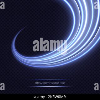 Effet de tourbillon bleu isolé sur fond transparent. Illustration de Vecteur