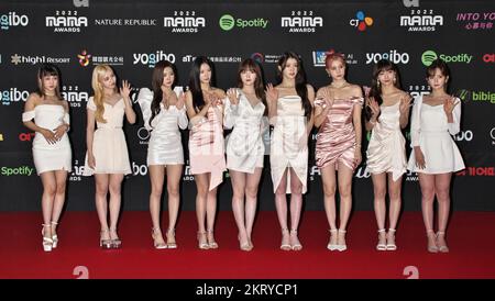 Osaka, Japon. 29th novembre 2022. Le groupe K-POP Kep1er assiste à une cérémonie de tapis rouge de la MAMA 2022 (Mnet Asian Music Awards) à Osaka, Japon, mardi, 29 novembre 2022. Photo par Keizo Mori/UPI crédit: UPI/Alay Live News Banque D'Images