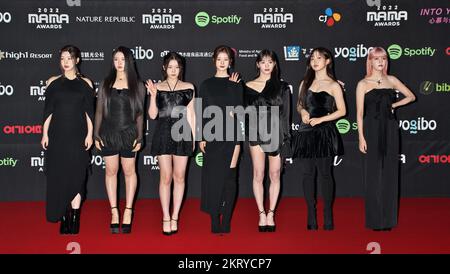 Osaka, Japon. 29th novembre 2022. Le groupe K-POP NMIXX participe à un événement de tapis rouge de la MAMA 2022 (Mnet Asian Music Awards) à Osaka, Japon, mardi, 29 novembre 2022. Photo par Keizo Mori/UPI crédit: UPI/Alay Live News Banque D'Images