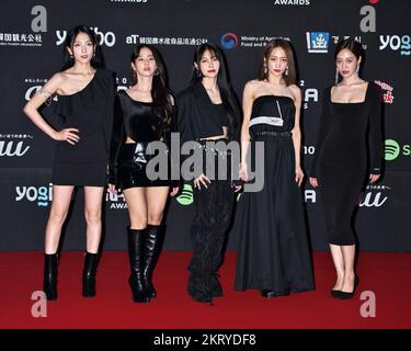 Osaka, Japon. 29th novembre 2022. Le groupe K-pop KARA participe à un événement de tapis rouge de la MAMA 2022 (Mnet Asian Music Awards) à Osaka, Japon, mardi, 29 novembre 2022. Photo par Keizo Mori/UPI crédit: UPI/Alay Live News Banque D'Images