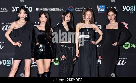 Osaka, Japon. 29th novembre 2022. Le groupe K-pop KARA participe à un événement de tapis rouge de la MAMA 2022 (Mnet Asian Music Awards) à Osaka, Japon, mardi, 29 novembre 2022. Photo par Keizo Mori/UPI crédit: UPI/Alay Live News Banque D'Images