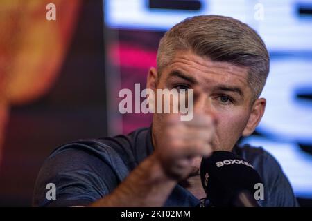 Liam Smith lors d'une conférence de presse au Landmark Hotel, Londres. Le concours très attendu entre Chris Eubank Jr et Liam Smith aura lieu sur 21 janvier 2023, à l'AO Arena de Manchester. Date de la photo: Mardi 29 novembre 2022. Banque D'Images