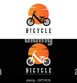 Logo de vélo, vecteur de véhicule décontracté, conception adaptée aux magasins de vélo, aux agences de sport, aux vélos de montagne et aux vélos pour enfants Illustration de Vecteur