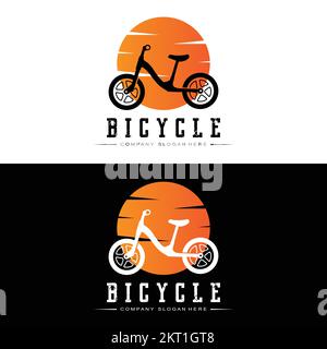 Logo de vélo, vecteur de véhicule décontracté, conception adaptée aux magasins de vélo, aux agences de sport, aux vélos de montagne et aux vélos pour enfants Illustration de Vecteur