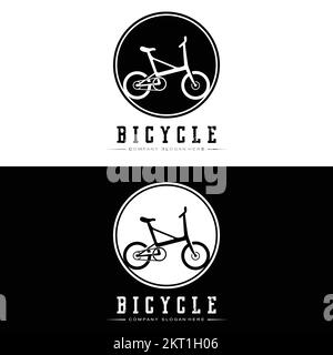 Logo de vélo, vecteur de véhicule décontracté, conception adaptée aux magasins de vélo, aux agences de sport, aux vélos de montagne et aux vélos pour enfants Illustration de Vecteur