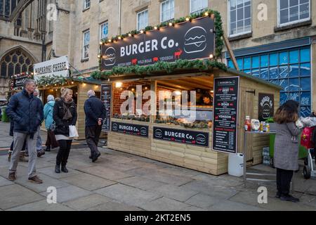 Burger Co à Bath Market, Royaume-Uni (Nov22) Banque D'Images