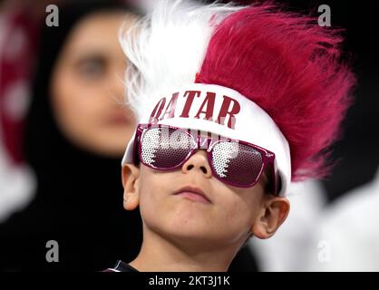 Al Khor, Qatar. 29th novembre 2022. Un fan réagit avant le match du groupe A entre les pays-Bas et le Qatar lors de la coupe du monde de la FIFA 2022 au stade Al Bayt à Al Khor, Qatar, le 29 novembre 2022. Credit: Meng Dingbo/Xinhua/Alay Live News Banque D'Images