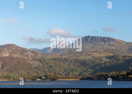 Cadair Idris vu de la plage de Barmouth Banque D'Images